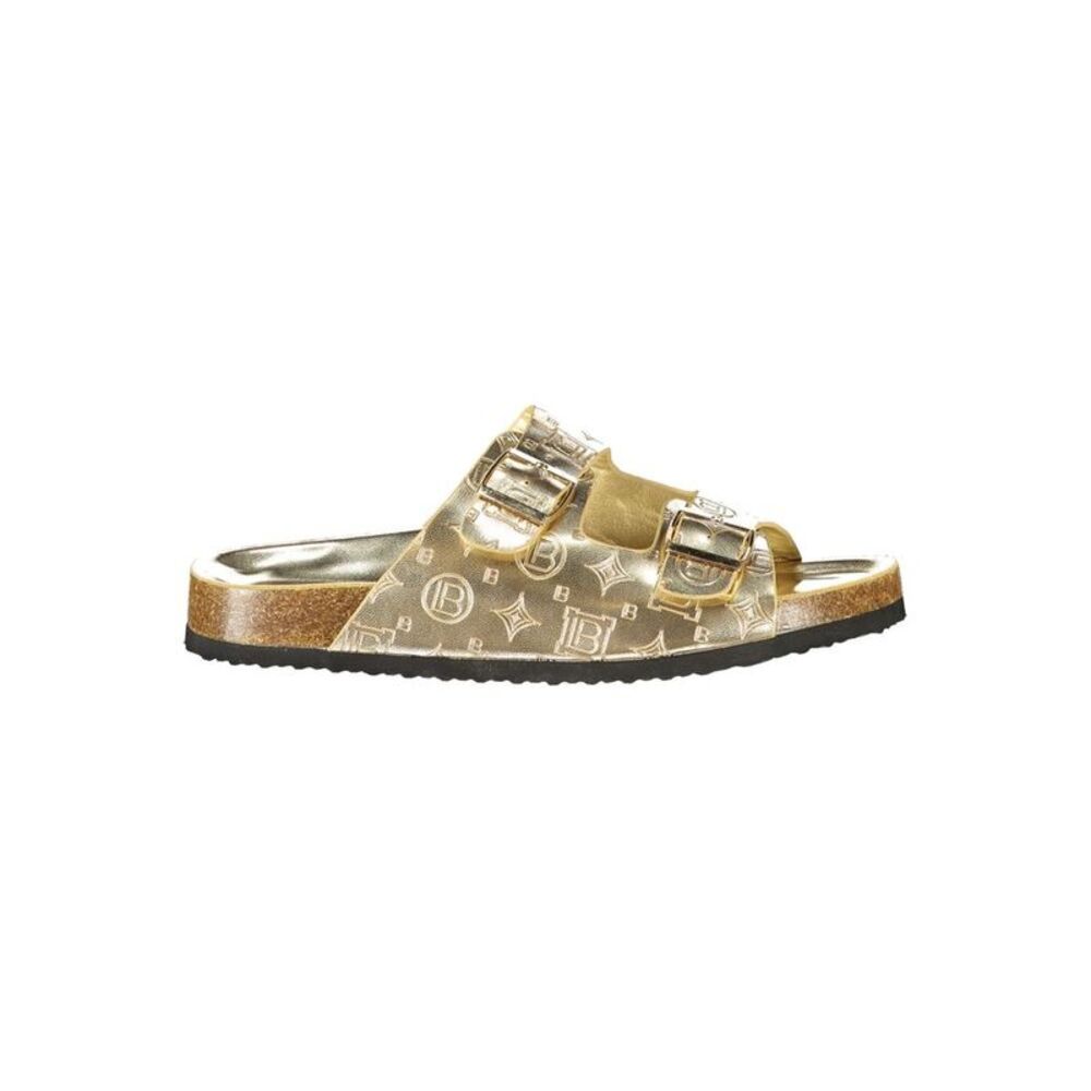Laura Biagiotti Gold Polyethylene Flat Women's Sandals